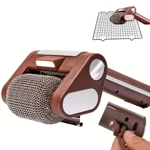 High-Performance Brushless Rotisserie Brush with LED Lighting, Wireless Rechargeable Design, 304 Stainless Steel Roller, 350 Rpm Speed, Cordless Spin Scrubber