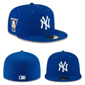 New Era 59FIFTY New York Yankees Blue Fitted Cap World Series Patch – Royal blue crown, white NY logo, size 59.6cm (7 1/2)