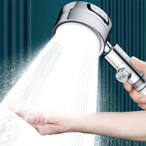 1PC High-Pressure Filtered Shower Head, 3-Speed Adjustable Supercharged Shower Faucet with 360° Rotatable Head, Household Bathroom Accessory, High Pressure Showerhead