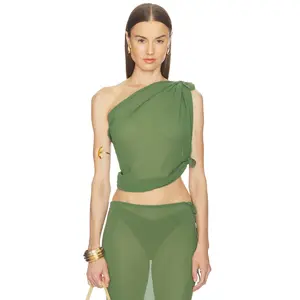Camila Coelho Carlisle Scarf Top in Green