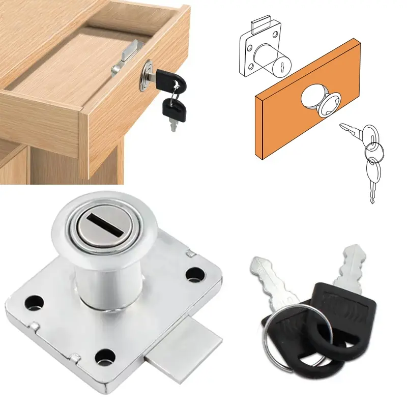 1set Drawer Lock with Key, Used for Bedside Tables, Wardrobes, Office and Household Furniture Locks, Locks with Keys, Safety Lock, Security Lock, Secure Lock, Sturdy Lock