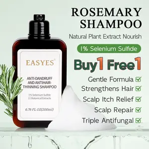 【Buy 1 Get 1 Free!】EASYES Anti Hair Loss & Dandruff Hair Thickening Shampoo |DHT Blocker with Rosemary Ginger & Tea Tree, Strengthens Roots, Reduces Hair Fall, 1% Selenium Sulfide + 11 Herbal Actives for 78% Less Flakes & +38% Density in 7 Days