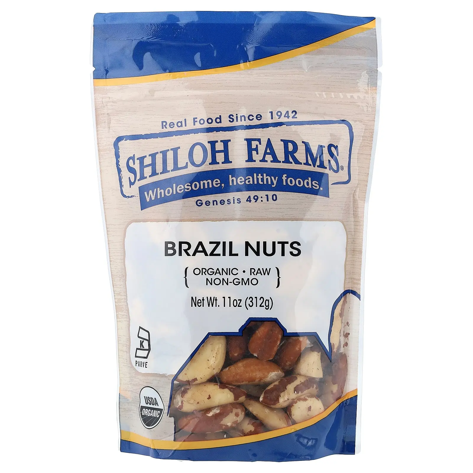 Shiloh Farms Organic Raw Brazil Nuts, 11 oz (312 g)