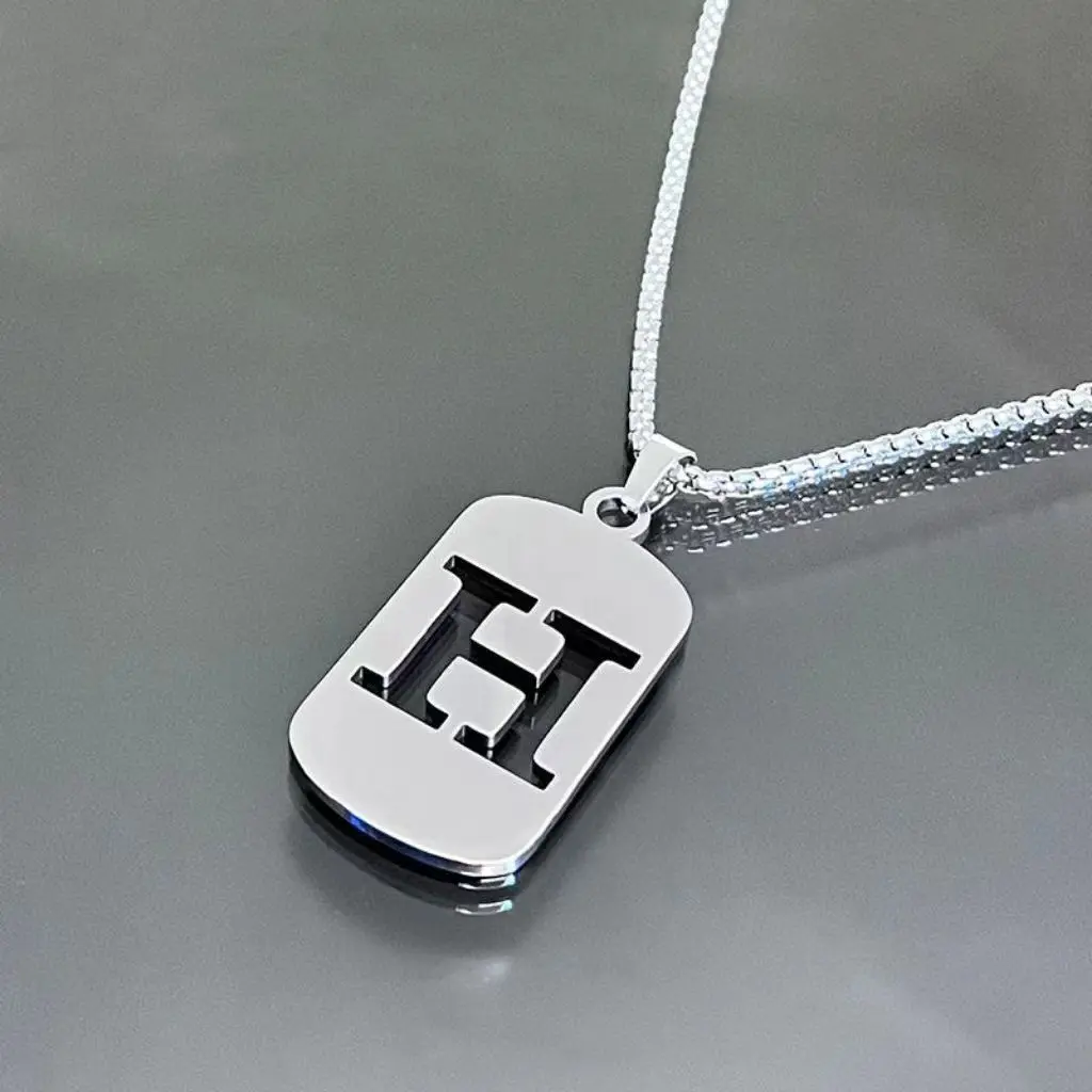 Letter H+70cm titanium steel chain