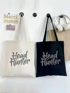 Head Hunter Printed Black Tote Bag for Work and Casual Use Perfect for Career Professionals and Job Seekers Practical and Stylish Gift Idea for Christmas New Year Graduation and Birthday Celebrations Trendy Reusable Shopping or Book Bag