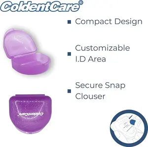 Oral Care Set x 12 ColdentCare K-153 Orthodontic Retainer Double Box with Vent Holes Compact Portable Durable Snap Lock Case for Retainers Braces or Dentures Assorted Pack of 12 Lightweight Oral Hygiene Friendly