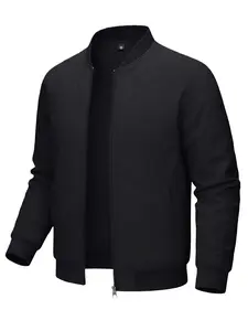 Men's Spring & Autumn Lightweight Long Sleeve Jacket with Pockets, Zipper Closure, Loose Fit, Stylish Casual Design, Simple & Versatile, Suitable for Business, Outdoor Travel, Street Style, Gym & Camping Wear Fashion Clothing