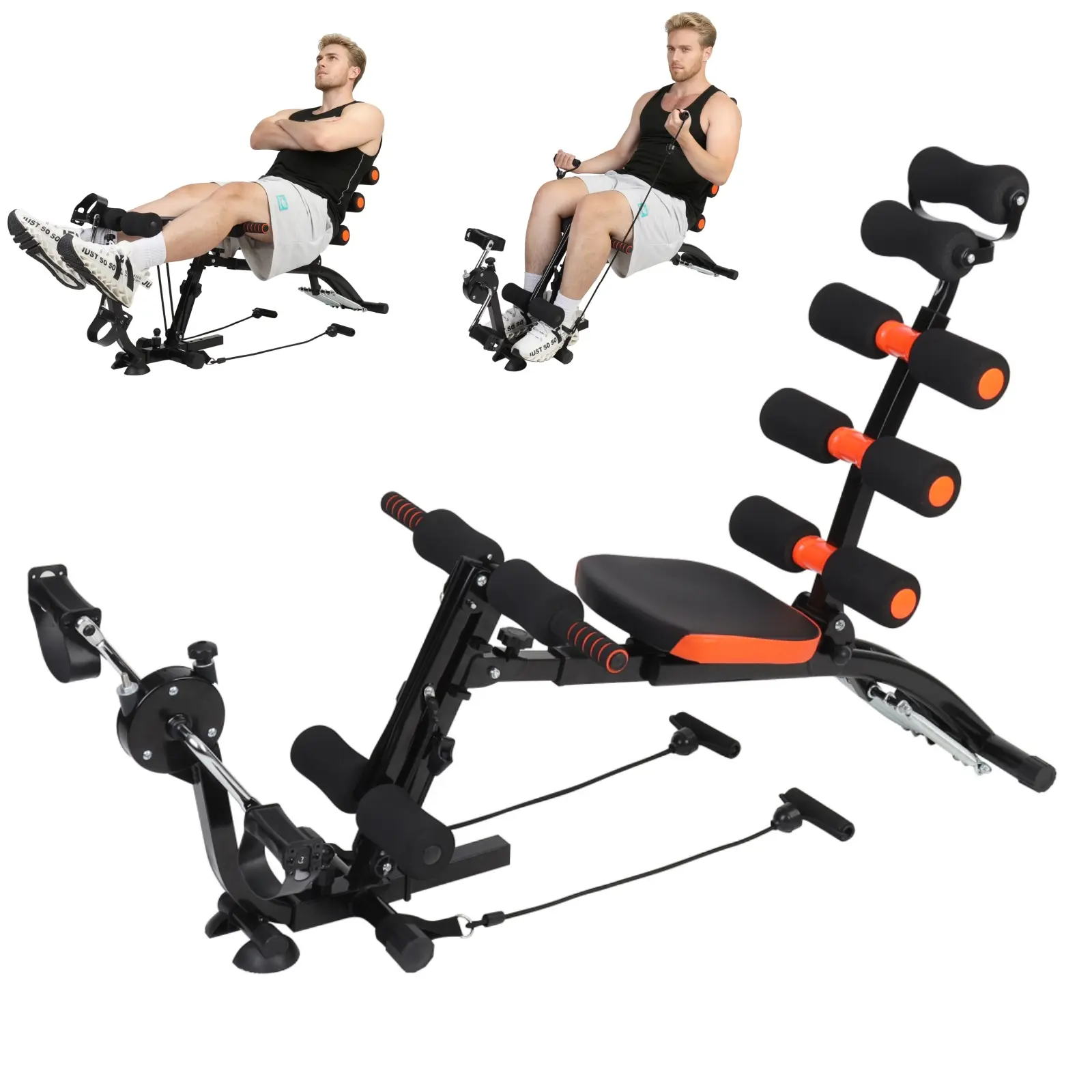 Multifunction Abdominal Trainer - Waist Twisting Stepper, Core Exercise Machine, Stomach Workout Equipment with Resistance Bands for Home Gym Training