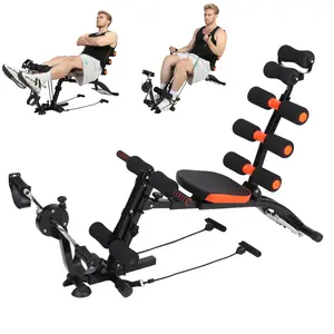 Multifunction Abdominal Trainer with Twist Waist Stepper & Resistance Bands for Home Gym Fitness Total Body Workout Chair Ab Crunch Machine Exercise Chair