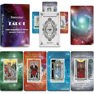 Tarot Cards for Beginners with Meanings on Them, Surface Laser Cards Holographic Tarot Cards with Guide Book, Tarot Cards Deck with Keywords