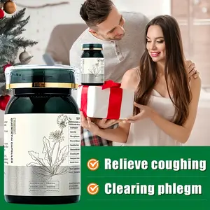 Natural supplement for lung health, containing peanutwood extract, broccoli, reishi mushroom, and dandelion, promotes airway health, immune support, and antioxidant effects. The herbal capsules are designed to relieve cough and difficulty breathing