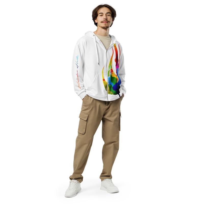 Xander Harte Abstract Flame Unisex Zip Hoodie - Casual Style for Men and Women - Man