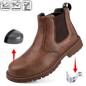 Men's Steel Toe Boots Safety Shoes Puncture proof And Smash Resistant Protective Boots industrial Construction Work Shoes work life waterproof shoes