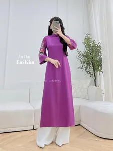 Purple theu Design Ao Dai  B36 | Ao Dai for Women| Lunar New Year | Ao Dai Viet Nam
