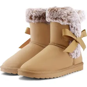 Girls’ Kids Snow Boots, Warm Faux Fur Lined, Slip-On Outdoor Winter Shoes, Lightweight & Comfortable (Toddler/Kids)