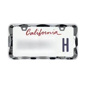 3d Curly Wave Pattern Chrome License Plate Frame From Pure Zinc Alloy Metal