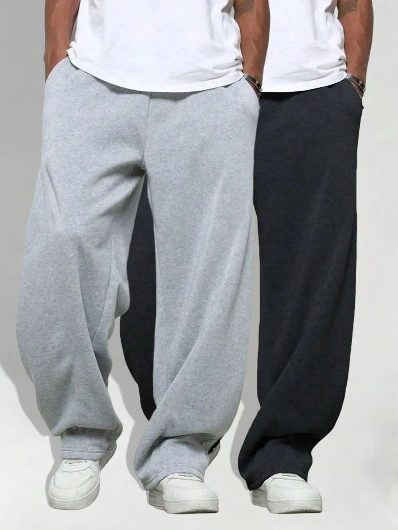 2Pcs Teens Boys Teenager Cargo Pants Sweatpants Pull On Fleece Athletic Jogger OutfitsClothes Dark Grey/Black Size8-16 Years KB2786