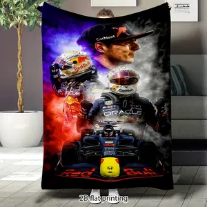 Red Bull motorsport themed flannel throw blanket, ultra-soft sofa blanket, large size, suitable for sofas, beds, travel, birthday and Valentine's Day themed gifts.