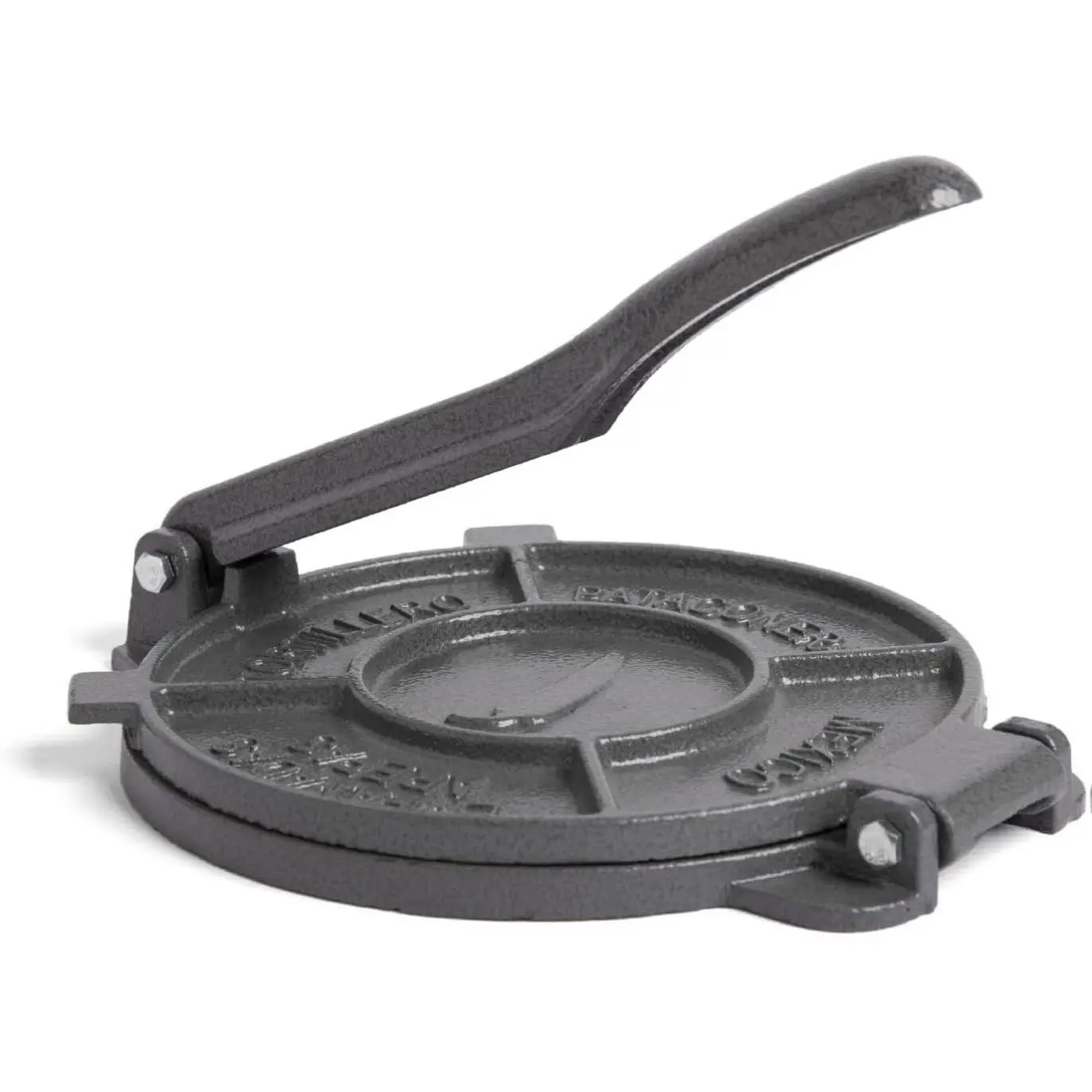 8-Inch in Diameter Cast-Iron Tortilla Press - Durable Heavy-Duty Specialty Kitchen Appliance, Compact Lightweight Manual Handheld Design Maker for Quesadillas, Empanadas & Camping, Easy-to-Clean for Home Use with Consistent Results