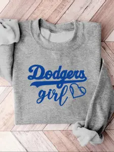 Women's Letter Print Pullover, Casual Long Sleeve Graphic Sweatshirt for Fall & Winter, Women's Clothes for Daily Wear