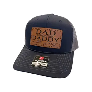 Dad In The Streets Daddy In The Sheets Hat – Funny Leather Patch Snapback Hat, Trucker Cap, Bold Humor Hat, Viral Funny Gift For Him, Husband Life Meme Hat