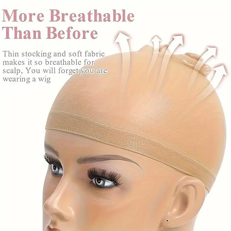 Invisible HD Wig Cap For Lace Front Wigs Sheer Nylon Stocking Cap Bulk Real Skinliked