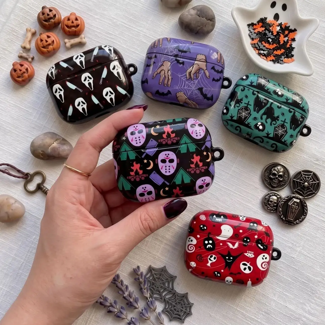 Cute Halloween AirPods Case, Spooky AirPods Pro Case, Ghost AirPods Cover, Horror AirPods Case, Halloween Gift for Her, Witchy AirPods Case