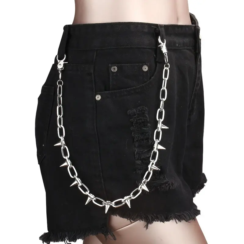 Single layer rivet pants chain