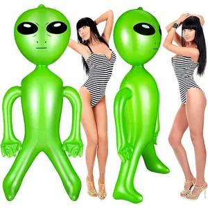 Zhanmai 1 Piece 63 Inch Giant Inflatable Alien Blow up Jumbo Green Inflate Alien for Theme Birthday Party Favors Decorations Indoor Outdoor Photo Prep Halloween Easter Christmas Decorations