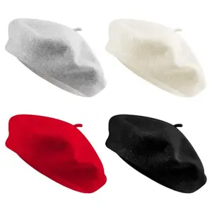 4PCS Beret Hat French Style Elegant Trend Beanie Hats for Women and Girls