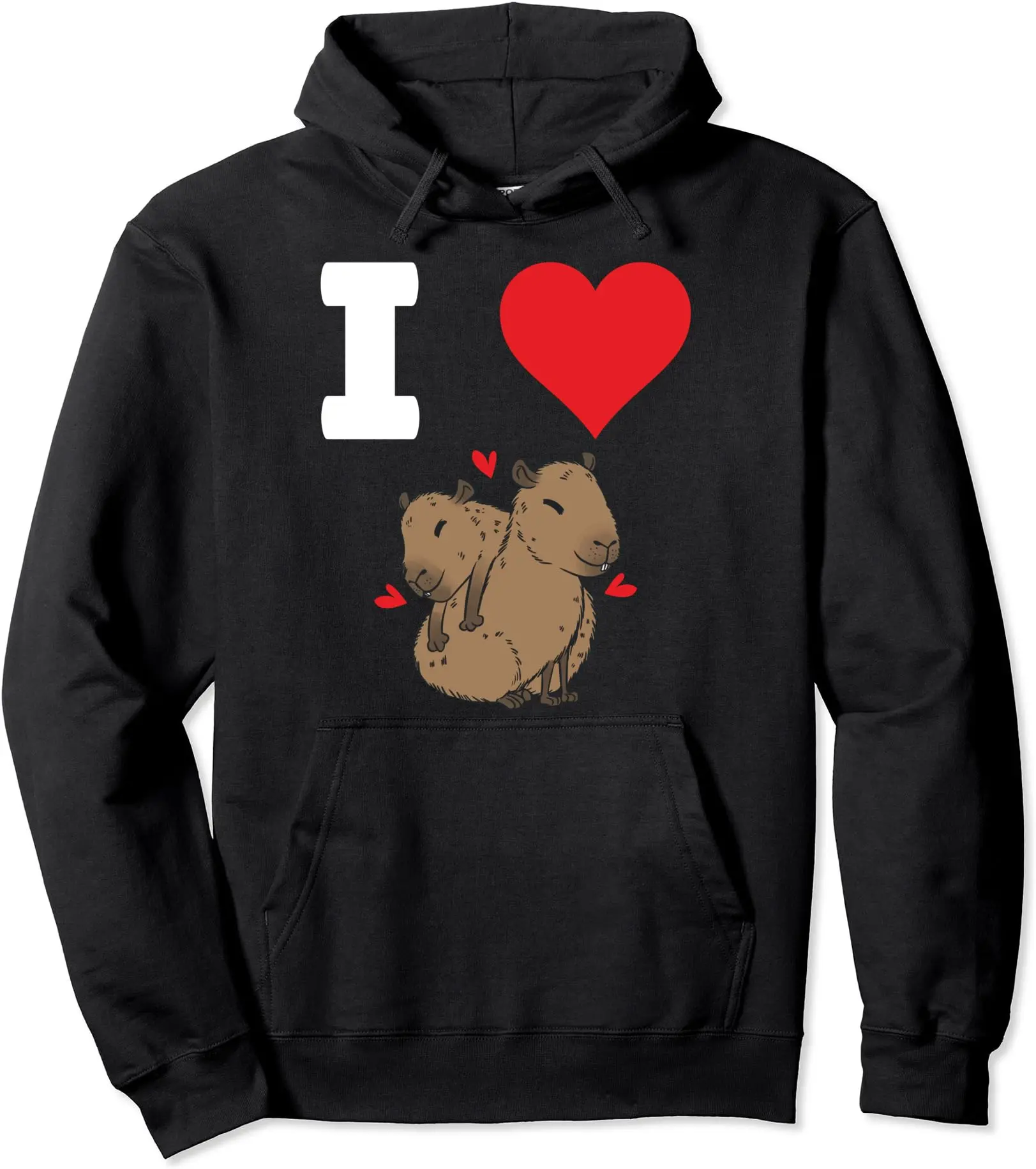 I Love Capybara Pullover Hoodie