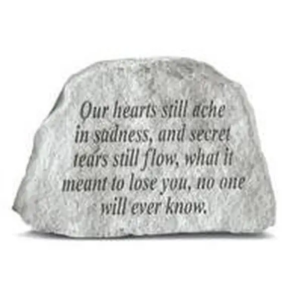 Kay Berry Inc. 78120 Weatherproof Cast Stone Memorial Plaque - "Our Hearts Still Ache In Sadness" Remembrance Piece, 6.5x4.5 in Wall Mount Home & Garden Decor