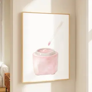 Waxing Technician Artist Print, Pink Wax Warmer Wall Art, Minimalist Esthetician Small Business Poster, Beauty Salon Aesthetic Decor Poster ( PRODUCT DOES NOT INCLUDE FRAME )