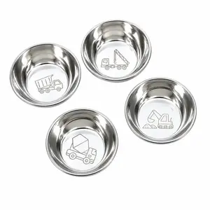 Truck Stainless Steel Kids Bowls — Set of 4 Construction Truck Designs | BPA-Free, Dishwasher Safe | Busy Benny