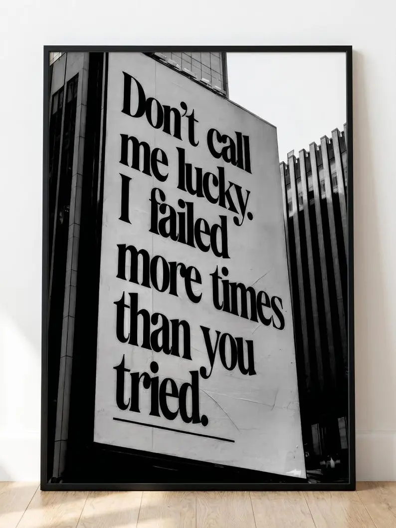 Motivational Quote Poster | Inspirational Typography Wall Art Print | Hustle Office Gym Decor