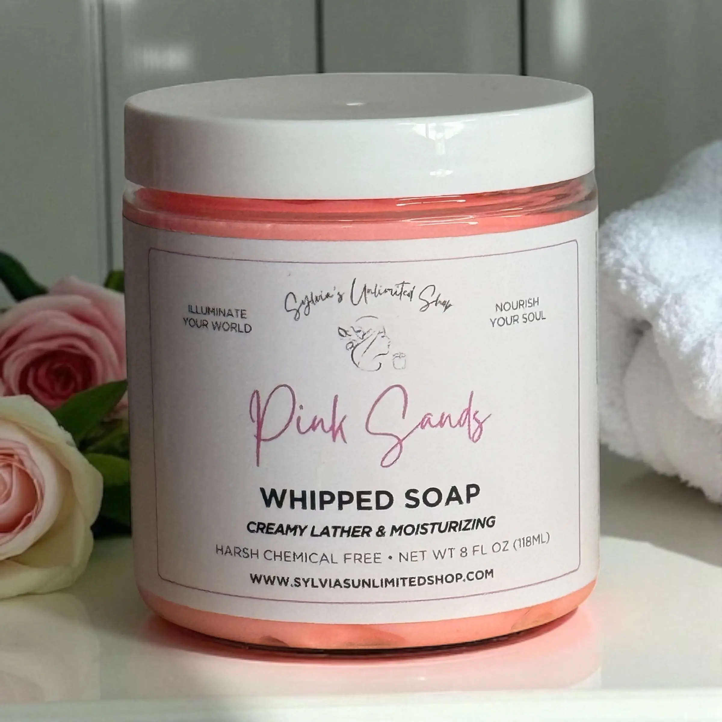 8oz. Pink Sand Whipped Soap