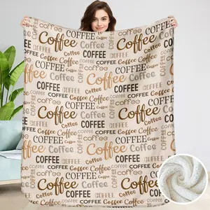 Coffee Shop Sherpa Cozy Blanket Coffee Lover Blanket Cafe Coffee Decor for Mom Coffeehouse Decor Coffee Bedding Coffee Lover Gift Brown Decor