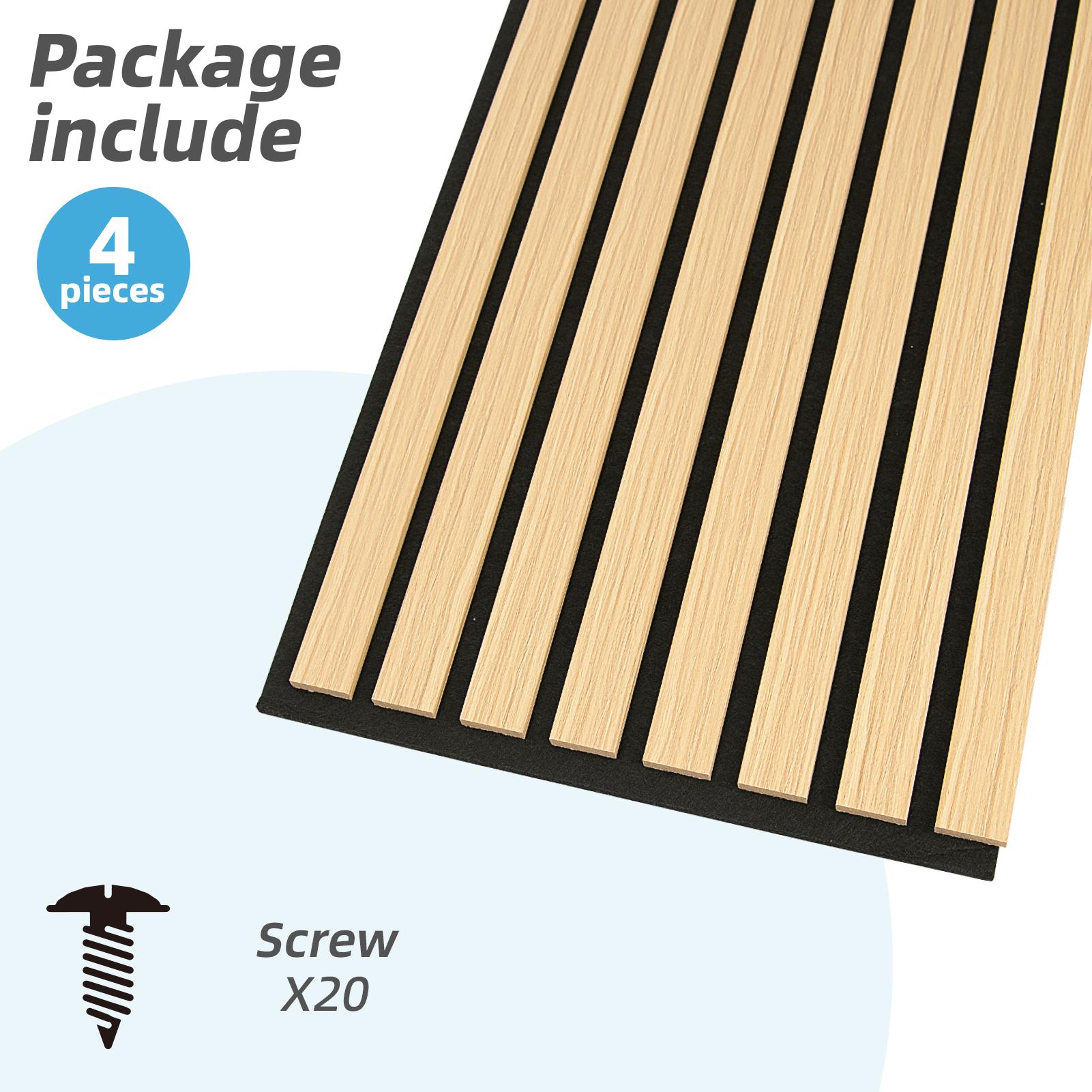 【New】Art3d 4-Pack Lightweight MDF Wood-Look 3D Wall Panels, DIY Decor Panels, 24" x 12",Covers 8 Sq.Ft., Acoustic Grille Panels