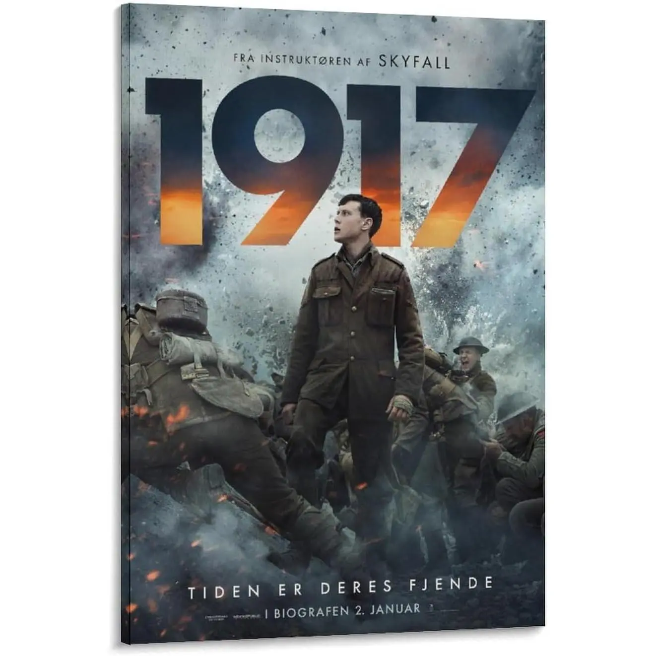Wall Posters 1917 War movie Movie Poster Decorative Painting Canvas Wall Art Living Room Posters Bedroom Painting (08x12inch(20x30cm), Framed)