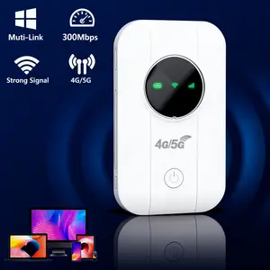 5G/4G LTE WiFi Mobile Hotspot, Dual Band Portable WiFi, 300Mbps High Speed, Supports Up to 10 Devices, Wireless WiFi Router Device for Home / International Travel / Camping Use, Portable Internet Hotspot
