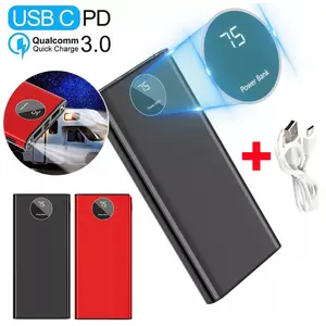 New Ultra-Thin Power Bank 20000mAh PD22.5W Portable Charger, Slim Battery Pack Portable Phone Charger with LED Display (Black/Red), Suitable for iPhone 17 Pro max/16/15/14 etc.the Best Gift for Festival