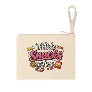 I Hide Snacks in Here Accessory Pouch | Snack Print Zipper Pouch