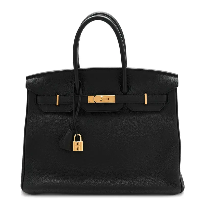 Pre-owned HERMÈS Leather Travel Bags Togo Birkin 35 Black