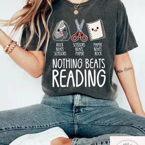 Funny Reading Teacher Tee, Librarian T Shirt, Reading Team Shirts, First Day Of School Tee, Rock Paper Scissors Shirt, Back To School Gift