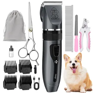 KALHELA Dog Clippers for Grooming Rechargeable Electric Grooming Kit Low Noise Cordless Quiet Shaver Pet Hair Trimmer Set for Dogs Cats Pets Dark Gray