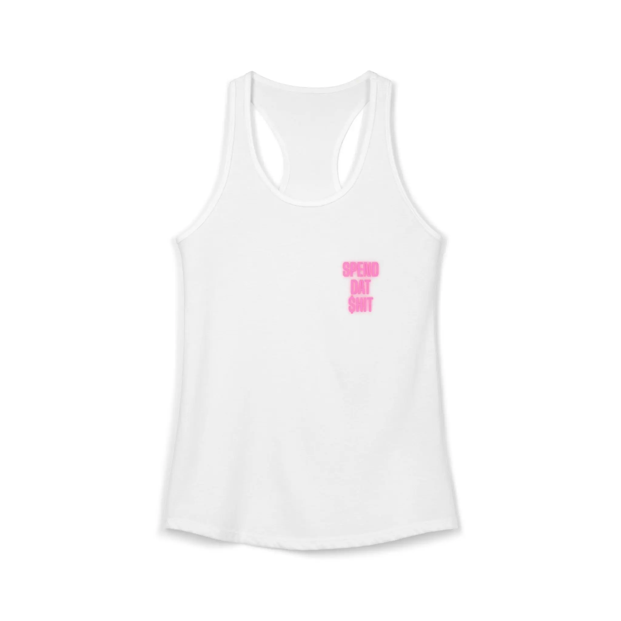 Spend Dat Tank Top | Funny Girly Graphic Racerback