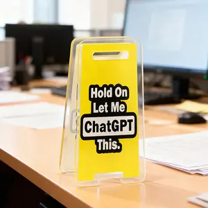 Cross-Border "Hold on let me Chat GPT this" Acrylic Desktop Sign Funny Humorous Clip Function Desk Plaque Figurine Inspirational Gift for Friends Colleagues Men Women Birthday Christmas New Year, Signage