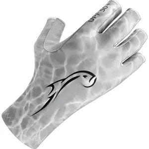 UPF50+ Fingerless Fishing Gloves - Sticky Grip Sun Protection Glove - Kayaking Paddling or Rowing