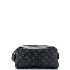 Pre-owned Louis Vuitton Canvas Coated Toiletry Bags Dopp Kit Toiletry Pouch Monogram Eclipse Canvas by Rebag