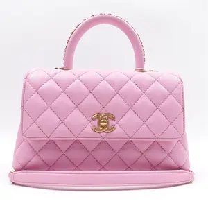 Pre-owned CHANEL Calfskin Shoulder Bags COCO Handle Small Mint Pink Caviar Shoulder Bag T ZY0000269664